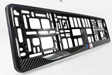 2x CUSTOM TEXT PHOTO LOGO DESIGN BLACK Car Number Plate Surround Holder FOR ANY CAR
