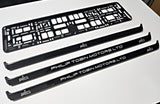 2x CUSTOM TEXT PHOTO LOGO DESIGN BLACK Car Number Plate Surround Holder FOR ANY CAR