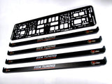 2x CUSTOM TEXT PHOTO LOGO DESIGN BLACK Car Number Plate Surround Holder FOR ANY CAR