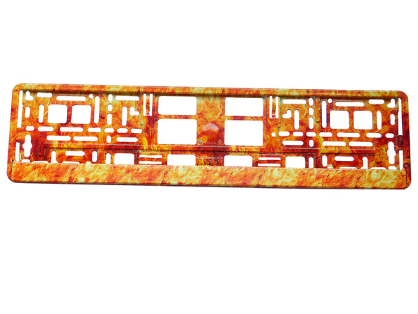 FIRE FLAMES 3D TUNING Car Number Plate Surround Holder FOR ANY CAR TRUCK VAN