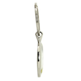 PUG DOG PUPPY STAINLESS STEEL LARGE 36MM ROUND SILVER HEAVY DUTY PHOTO KEYRING