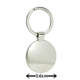 PUG DOG PUPPY STAINLESS STEEL LARGE 36MM ROUND SILVER HEAVY DUTY PHOTO KEYRING