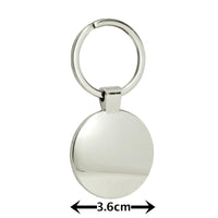 UNICORN E1 PONY HORSE STAINLESS STEEL LARGE 36MM ROUND SILVER PHOTO KEYRING