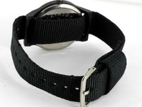 BLACK TACTICAL FIELD OPS  MILITARY SWISS CANVAS BAND LUMINOUS HANDS ARMY WATCH