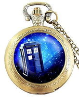 Bronze Antique Engraved Quartz Pocket Watch for science fiction fans