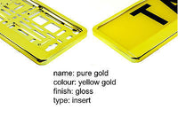 SUPER CHROME GOLD Car Number Plate Surround Holder FOR ANY CAR TRUCK VAN TRAILER