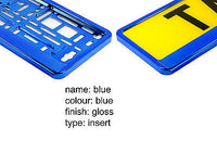SUPER CHROME BLUE Car Number Plate Surround Holder FOR ANY CAR TRUCK VAN TRAILER