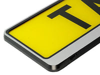 SILVER HINGED Car Number Plate Surround Holder FOR ANY CAR, TRUCK VAN TRAILER