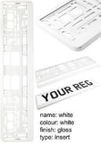 SUPER WHITE Car Number Plate Surround Holder FOR ANY CAR, TRUCK VAN TRAILER CAR