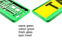 CHROME GREEN Car Number Plate Surround Holder FOR ANY CAR TRUCK VAN TRAILER