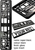SUPER BLACK Car Number Plate Surround Holder FOR ANY CAR TRUCK VAN TRAILER CAR