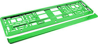 CHROME GREEN Car Number Plate Surround Holder FOR ANY CAR TRUCK VAN TRAILER
