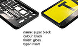 PAIR 2X SUPER BLACK PREMIUM CAR Number Plate Surround Holder for ANY CAR TUNING