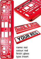SUPER CHROME RED Car Number Plate Surround Holder FOR ANY CAR, TRUCK VAN TRAILER