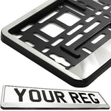CHROME FRONT Car Number Plate Surround Holder FOR ANY CAR TRUCK VAN TRAILER CAR