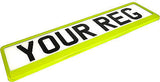 NEON YELLOW HIGHLIGHTER Car Number Plate Surround Holder FOR ANY CAR VAN TRAILER