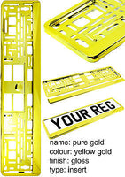 SUPER CHROME GOLD Car Number Plate Surround Holder FOR ANY CAR TRUCK VAN TRAILER