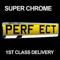 2 X NEW SUPER CHROME NUMBER PLATE TWO SURROUNDS HOLDERS FRAMES PAIR FOR CAR