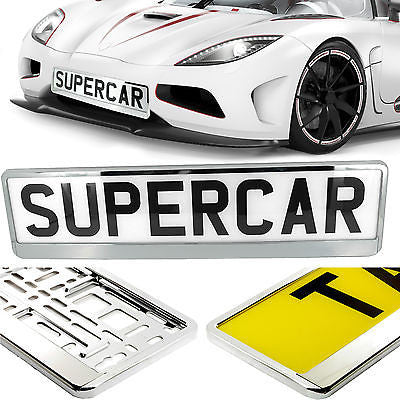 CAR NUMBER PLATE HOLDER SURROUND FRAME BEST SUPER CHROME SUPERCHROME TUNNING