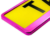 SUPER CHROME PINK GLOSS Car Number Plate Surround Holder FOR ANY CAR VAN TRAILER