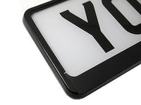 2X PURE BLACK Car Number Plate Surround Holder FOR ANY CAR VAN TRAILER TUNING