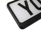 2X PURE BLACK Car Number Plate Surround Holder FOR ANY CAR VAN TRAILER TUNING