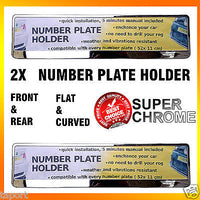 2 x SUPER CHROME EFFECT NUMBER PLATE HOLDER SURROUND FOR ANY CAR