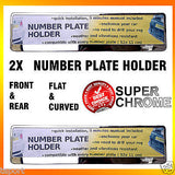 2 x SUPER CHROME EFFECT NUMBER PLATE HOLDER SURROUND FOR ANY CAR