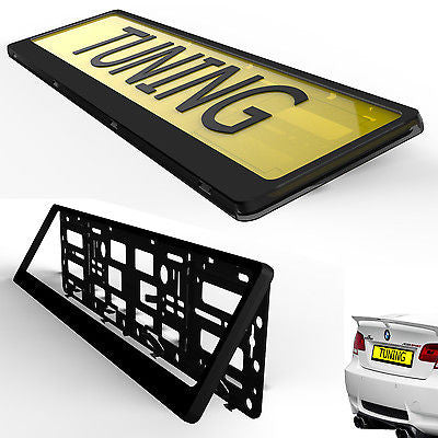Black Hinged Car Number Plate Surround Holder FOR ANY CAR TRUCK VAN TRAILER CAR