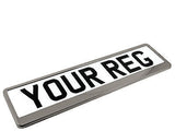 GRAPHITE GREY CHROME Car Number Plate Surround Holder FOR ANY CAR VAN TRAILER