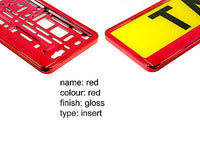 SUPER CHROME RED Car Number Plate Surround Holder FOR ANY CAR, TRUCK VAN TRAILER