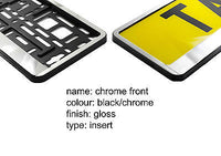 2x CHROME FRONT Car Number Plate Surround Holder FOR ANY CAR TRUCK VAN TRAILER