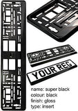 PAIR 2X SUPER BLACK PREMIUM CAR Number Plate Surround Holder for ANY CAR TUNING