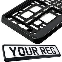 PURE BLACK Car Number Plate Surround Holder FOR ANY CAR TRUCK VAN TRAILER TUNING
