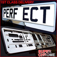 2 X NEW SUPER CHROME NUMBER PLATE TWO SURROUNDS HOLDERS FRAMES PAIR FOR CAR