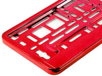 SUPER CHROME RED Car Number Plate Surround Holder FOR ANY CAR, TRUCK VAN TRAILER