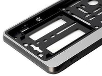 SILVER HINGED Car Number Plate Surround Holder FOR ANY CAR, TRUCK VAN TRAILER