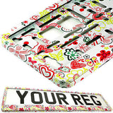 FLOWERS TUNING Car Number Plate Surround Holder FOR ANY CAR, TRUCK VAN TRAILER