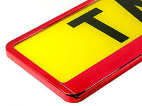 SUPER CHROME RED Car Number Plate Surround Holder FOR ANY CAR, TRUCK VAN TRAILER