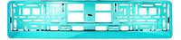 SUPER CHROME SKY BLUE TEAL Car Number Plate Surround Holder FOR ANY CAR OR VAN