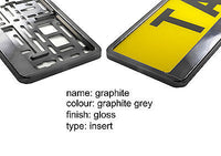 GRAPHITE GREY CHROME Car Number Plate Surround Holder FOR ANY CAR VAN TRAILER