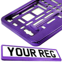 PURPLE CHROME Car Number Plate Surround Holder FOR ANY CAR, TRUCK VAN TRAILER