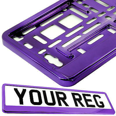 PURPLE CHROME Car Number Plate Surround Holder FOR ANY CAR, TRUCK VAN TRAILER