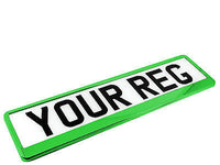 CHROME GREEN Car Number Plate Surround Holder FOR ANY CAR TRUCK VAN TRAILER