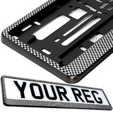 CARBON RALLY Car Number Plate Surround Holder FOR ANY CAR TRUCK VAN TRAILER