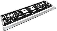 STAINLESS STEEL EFFECT FRONT Car Number Plate Surround Holder FOR ANY CAR VAN