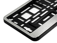 STAINLESS STEEL EFFECT FRONT Car Number Plate Surround Holder FOR ANY CAR VAN
