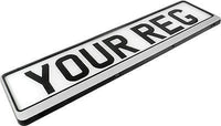 SILVER HINGED Car Number Plate Surround Holder FOR ANY CAR, TRUCK VAN TRAILER