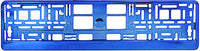 SUPER CHROME BLUE Car Number Plate Surround Holder FOR ANY CAR TRUCK VAN TRAILER