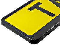 2X PURE BLACK Car Number Plate Surround Holder FOR ANY CAR VAN TRAILER TUNING